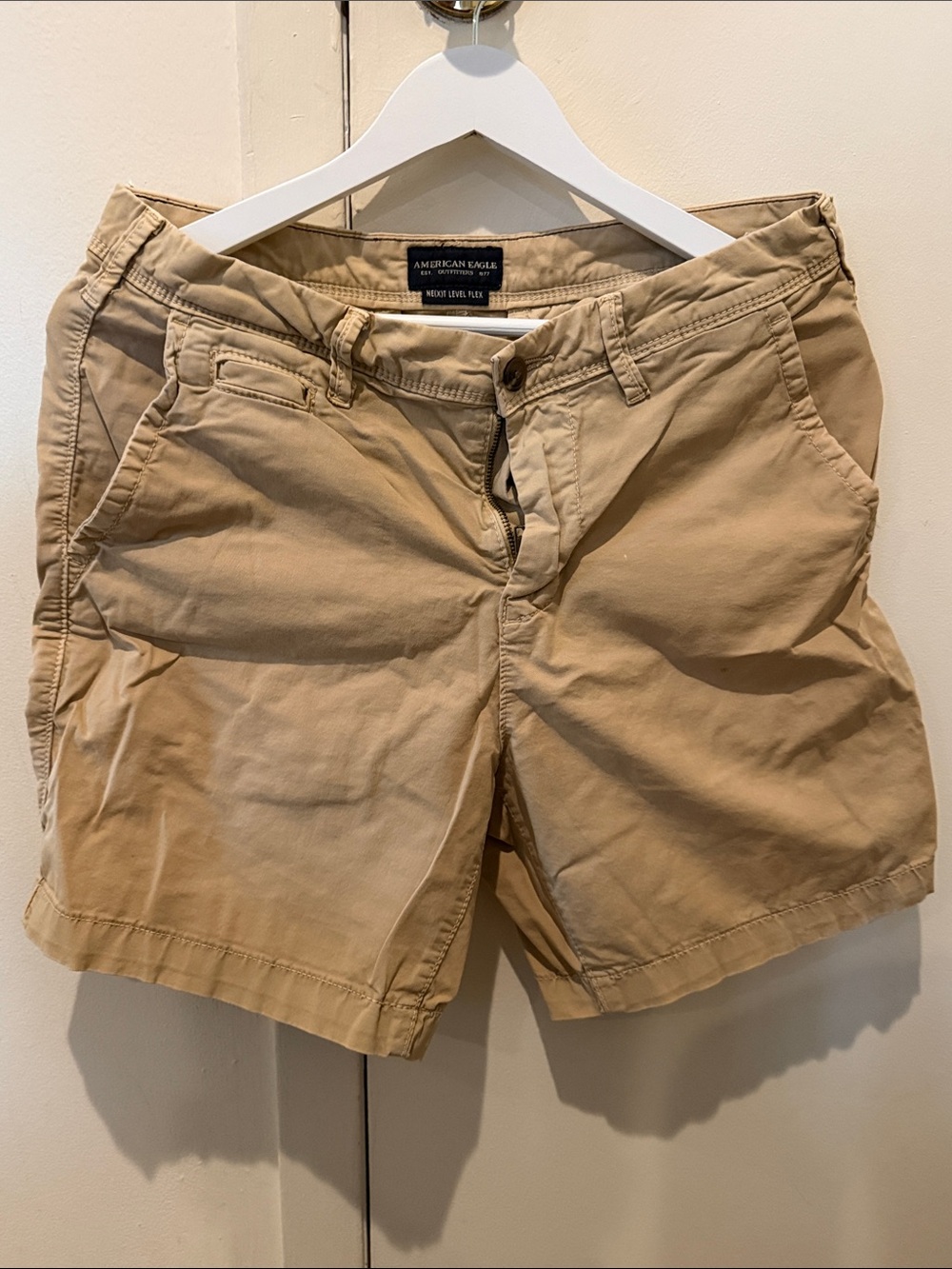 American Eagle Khaki Cotton Shorts